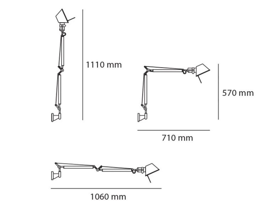 Belysning Artemide Vagglampor | Tolomeo Mini Wall Lamp Vagglampa, Vit