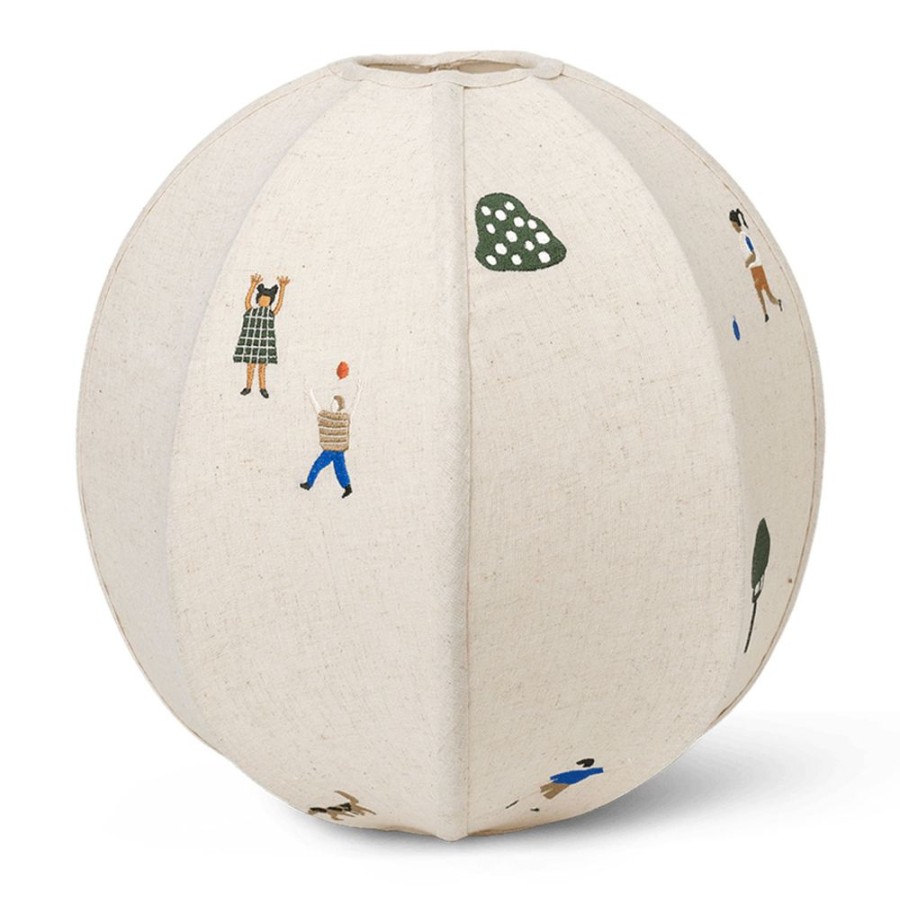 Belysning Ferm Living KIDS Lampskarmar | The Park Lampskarm Broderad Textil O35 Cm