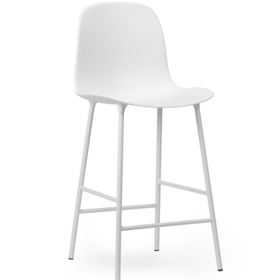 Mobler Normann Copenhagen Barstolar | Form Barstol Hog Rygg 65 Cm Stal, Vit