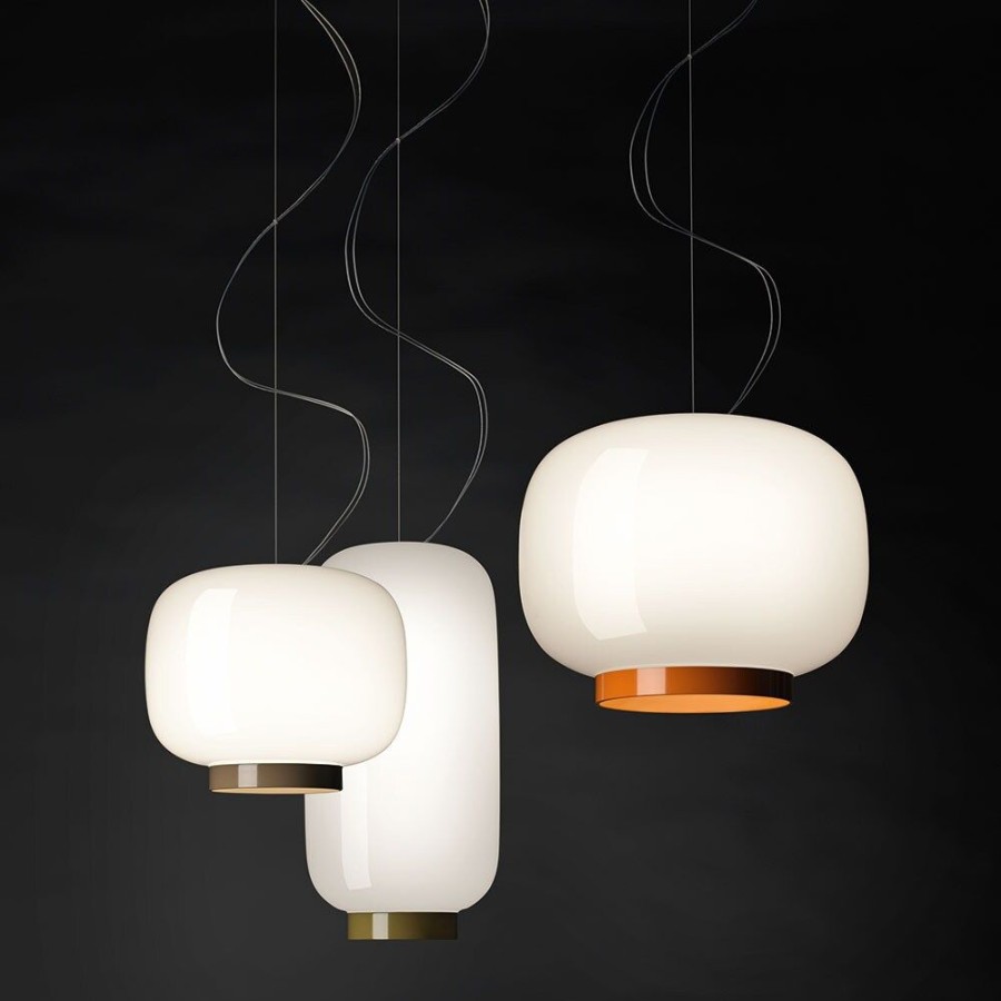 Belysning Foscarini Taklampor | Chouchin Reverse 1 Pendel, Vit / Guld