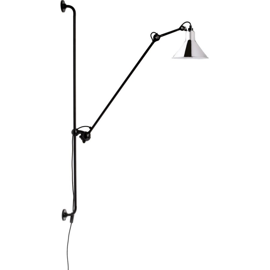 Belysning DCWéditions Vagglampor | Lampe Gras N°214 Vagglampa, Svart / Krom