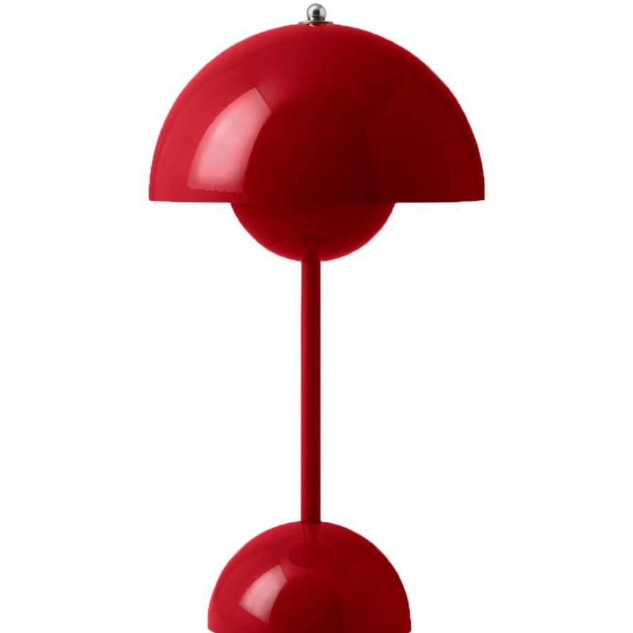 Belysning &Tradition Sanglampor | Flowerpot Vp9 Bordslampa Portabel Med Magnetisk Laddningskabel, Vermilion Red