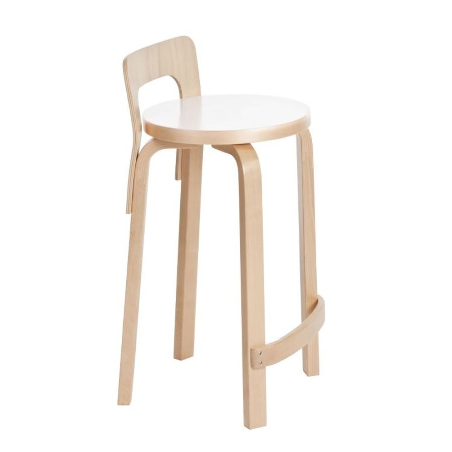 Mobler Artek Barstolar | K65 Barstol, Bjork/Vit