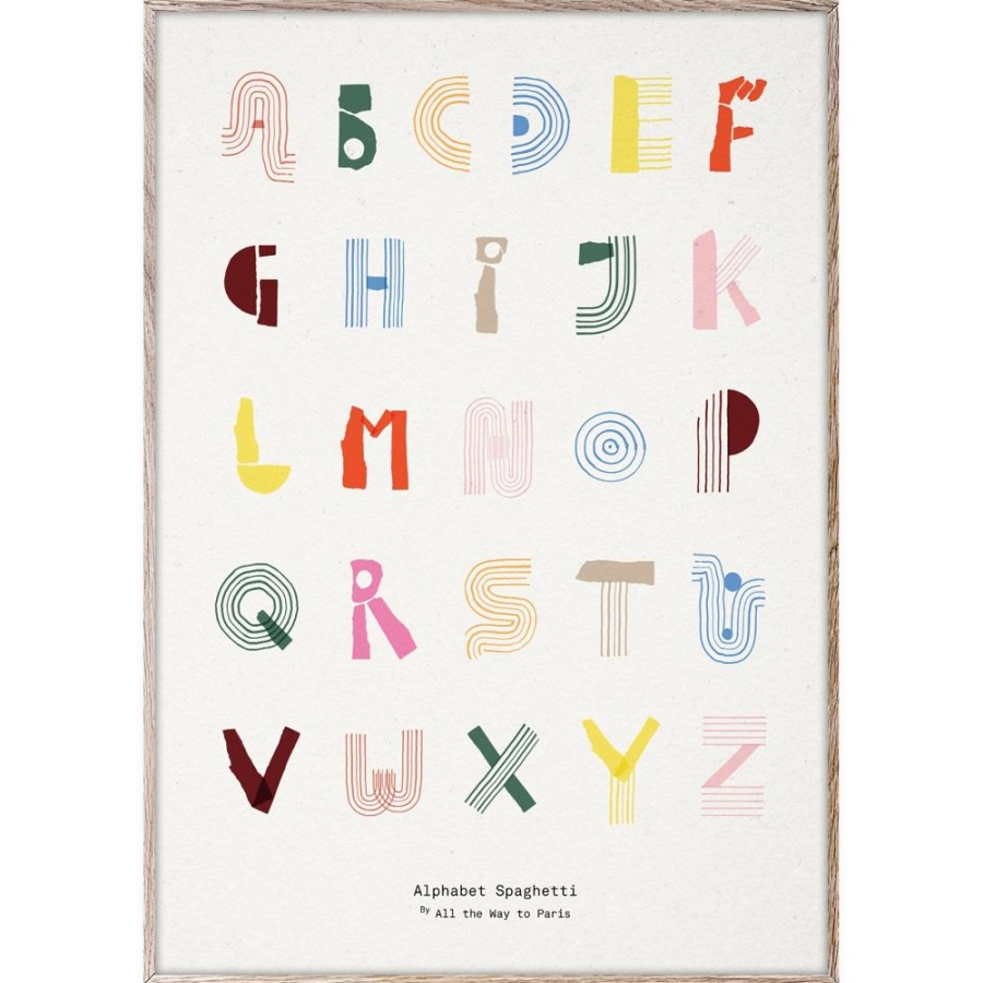 Inredning MADO Posters | Alphabet Spaghetti Eng - Multi-Colour - 70X100