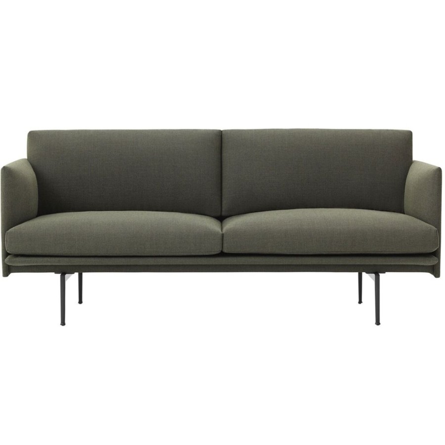 Mobler Muuto 2-Sitssoffor | Outline Soffa 2-Sits, Fiord 961 / Aluminium