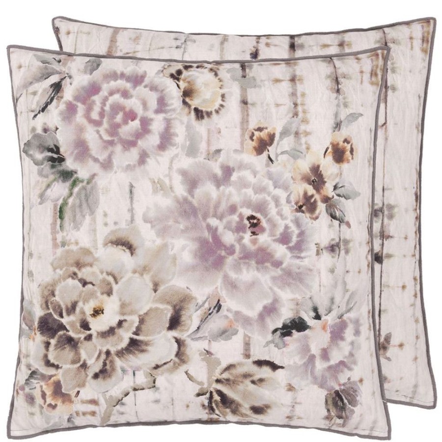 Textil Designers Guild Prydnadskuddar & Kuddfodral | Kyoto Flower Kudde 50X50 Cm, Slate