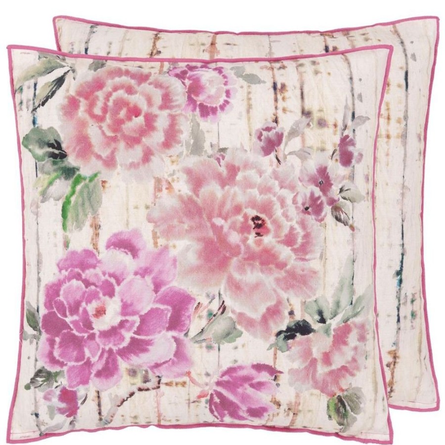 Textil Designers Guild Prydnadskuddar & Kuddfodral | Kyoto Flower Kudde 50X50 Cm, Korall