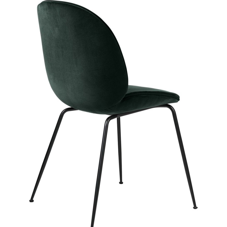 Mobler GUBI Matstolar | Beetle Stol Kladd Black Base / Dandy, Emerald Green