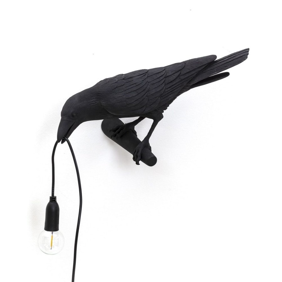 Belysning Seletti Vagglampor | Bird Lamp Looking Left, Svart