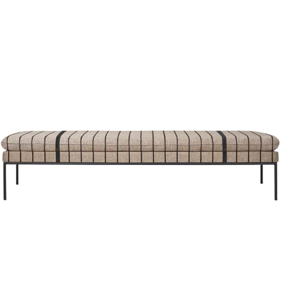 Mobler Ferm Living Schaslonger & Dagbaddar | Turn Pasadena Dagbadd, Sand/Svart 80X190 Cm