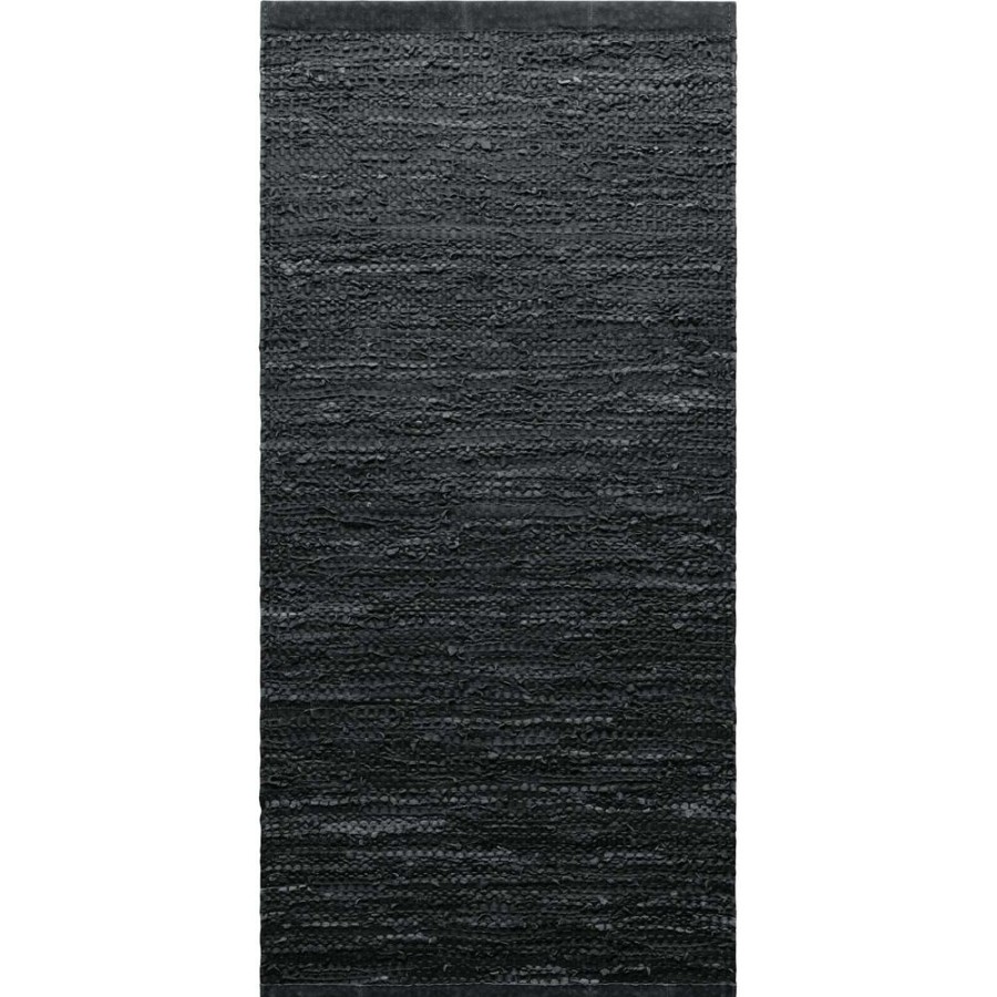 Mattor Rug Solid Ladermattor | Leather Matta 140X200 Cm, Morkgra