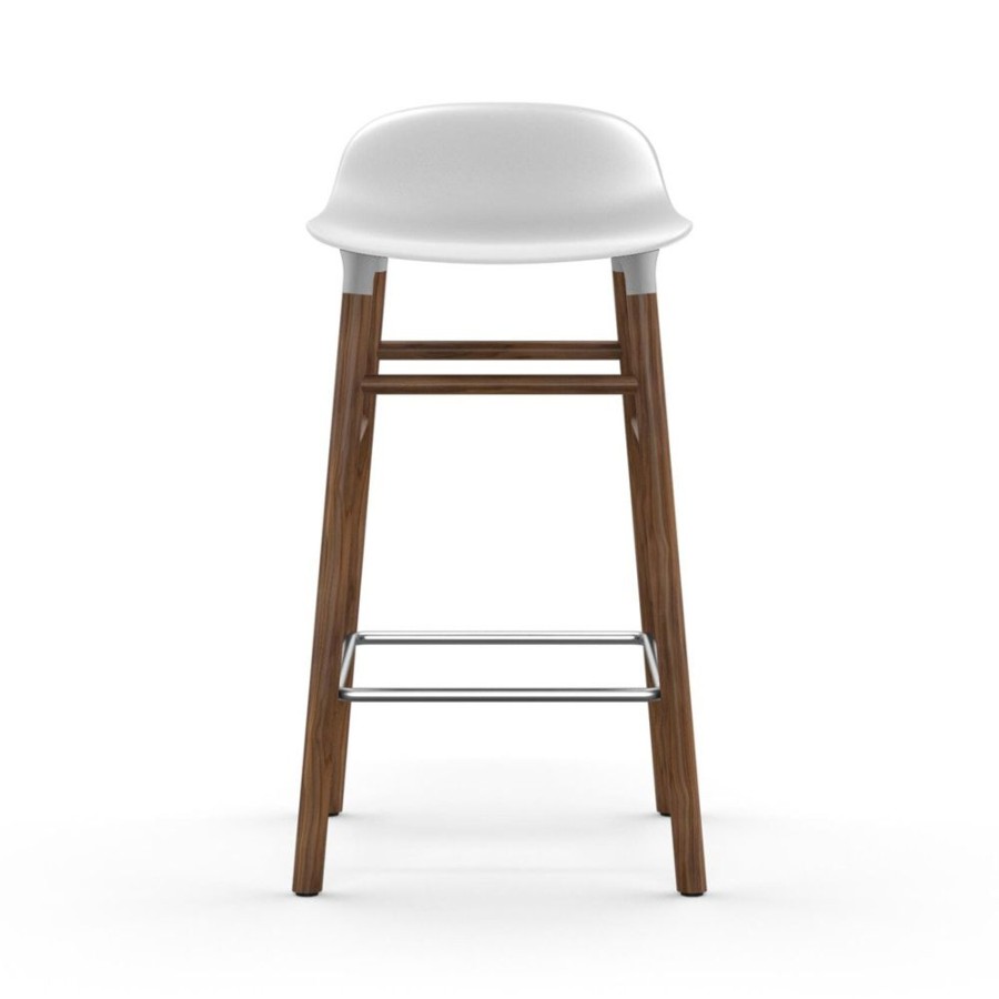 Mobler Normann Copenhagen Barstolar | Form Barstol Valnotsben, 65Cm, Vit