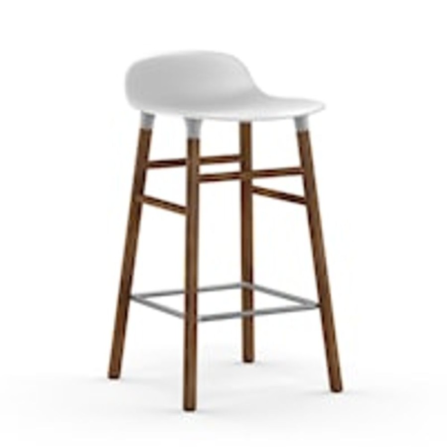 Mobler Normann Copenhagen Barstolar | Form Barstol Valnotsben, 65Cm, Vit