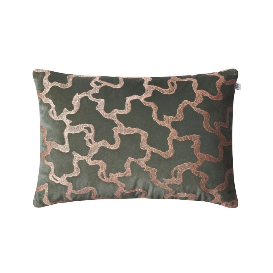 Textil Chhatwal & Jonsson Prydnadskuddar & Kuddfodral | Chand Kuddfodral 40X60 Cm, Forest Green / Rose