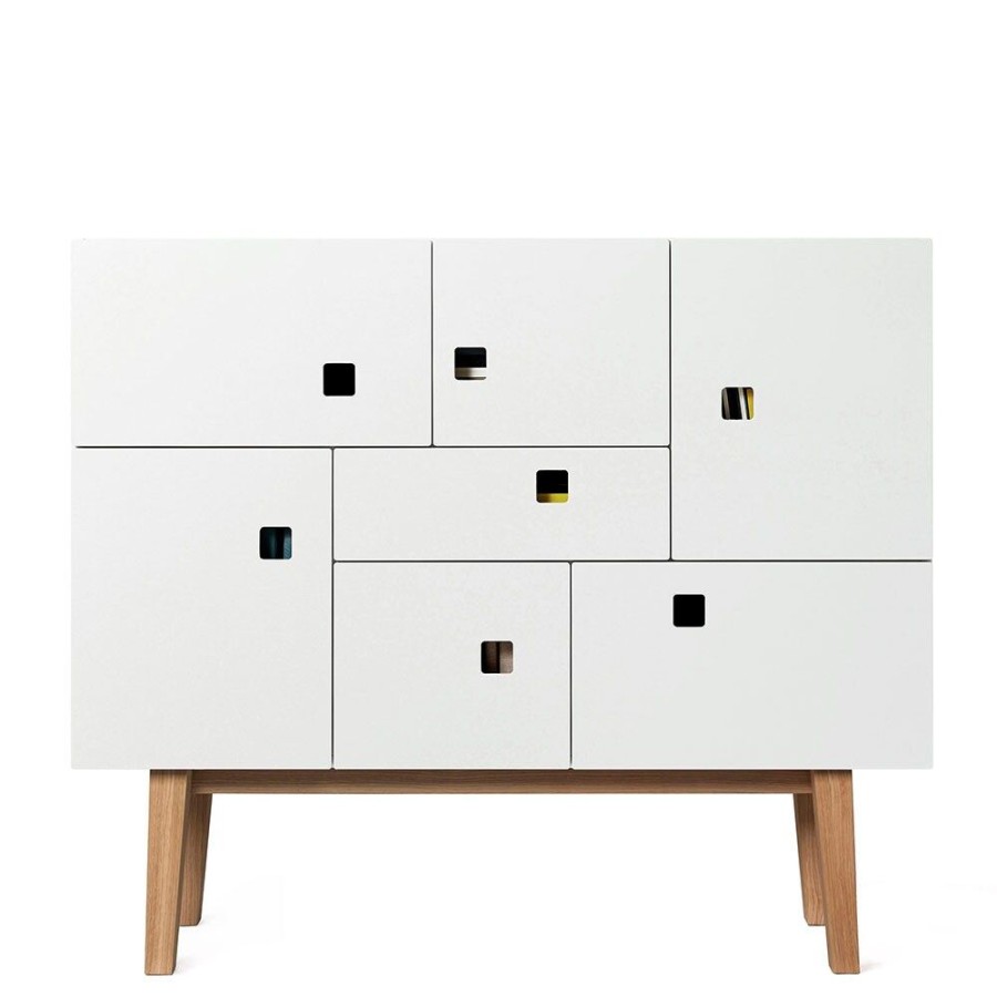 Mobler Zweed Sideboards | Peep C1 Multi-Purpose Cabinet, Angel White/Ekben Retro