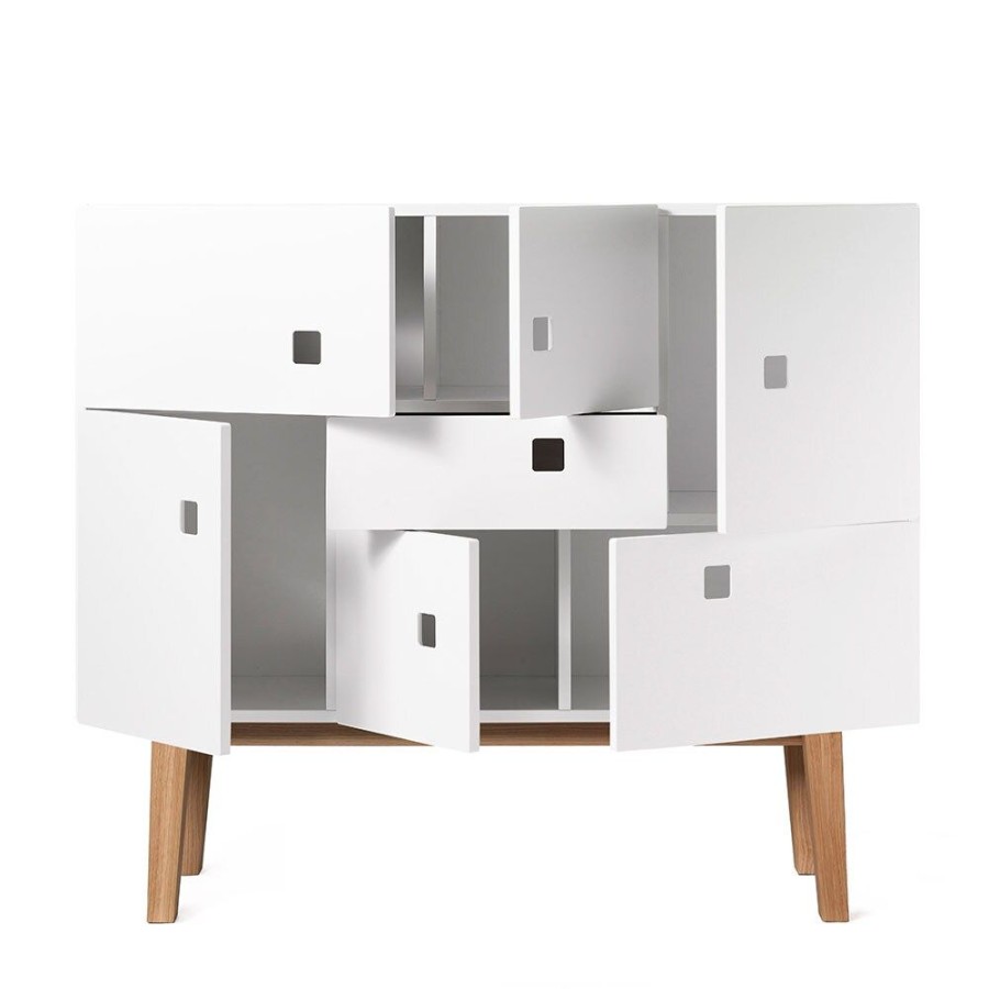 Mobler Zweed Sideboards | Peep C1 Multi-Purpose Cabinet, Angel White/Ekben Retro