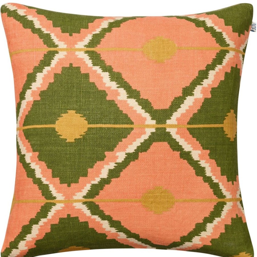 Textil Chhatwal & Jonsson Prydnadskuddar & Kuddfodral | Pune Cushion Cover, 50X50 Cm Kuddfodral 50X50 Cm, Spicy Yellow / Gron