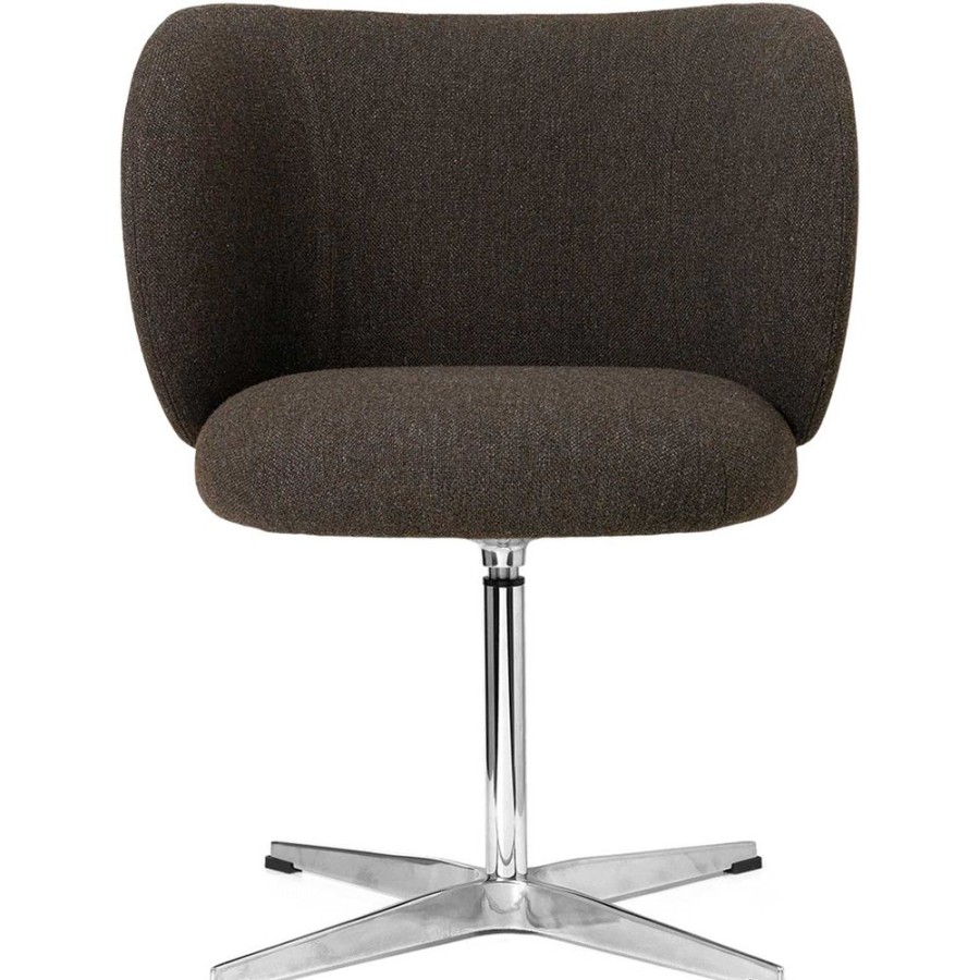 Mobler Ferm Living Kontorsstolar | Rico Dining Swivel Boucle Stol, Morkgra