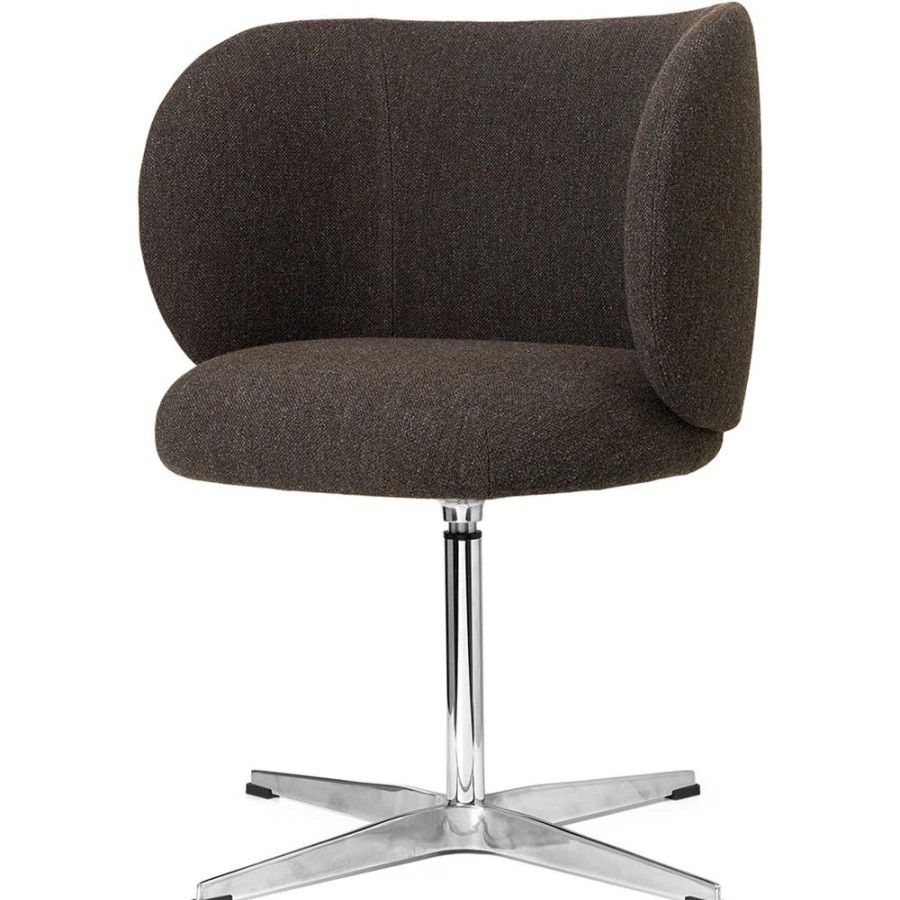 Mobler Ferm Living Kontorsstolar | Rico Dining Swivel Boucle Stol, Morkgra