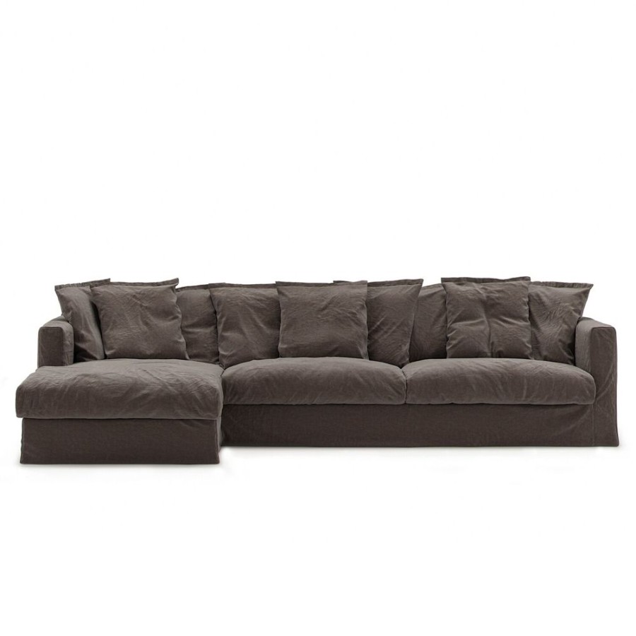 Mobler Decotique Hornsoffor & Divansoffor | Le Grand Air 3-Sitssoffa Linne Divan Vanster, Truffle Brown