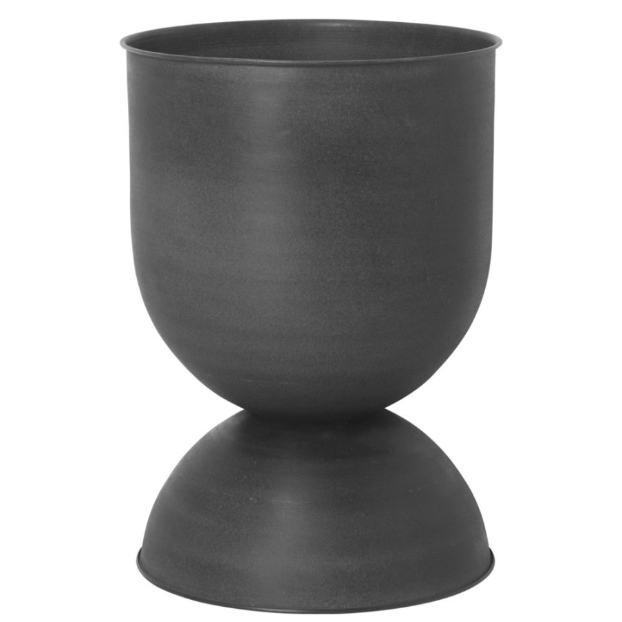 Inredning Ferm Living Krukor | Hourglass Kruka Medium, Svart/Morkgra