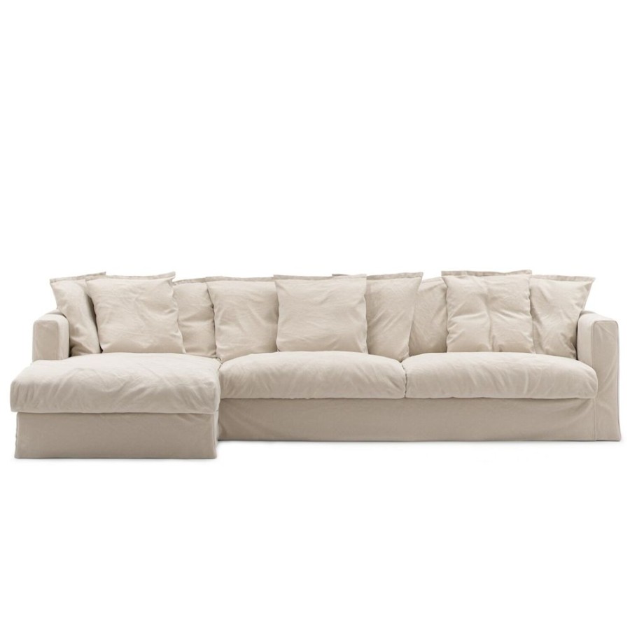 Mobler Decotique Hornsoffor & Divansoffor | Le Grand Air 3-Sitssoffa Bomull Divan Vanster, Beige