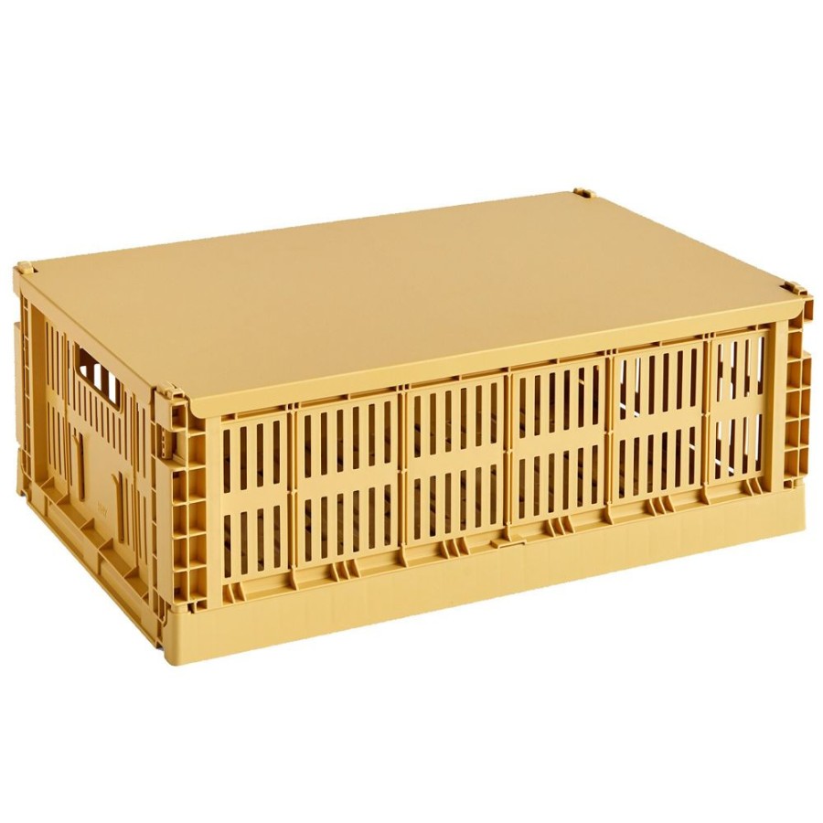 Inredning HAY Boxar & Askar | Colour Crate Lock Till Forvaringslada L, Golden Yellow