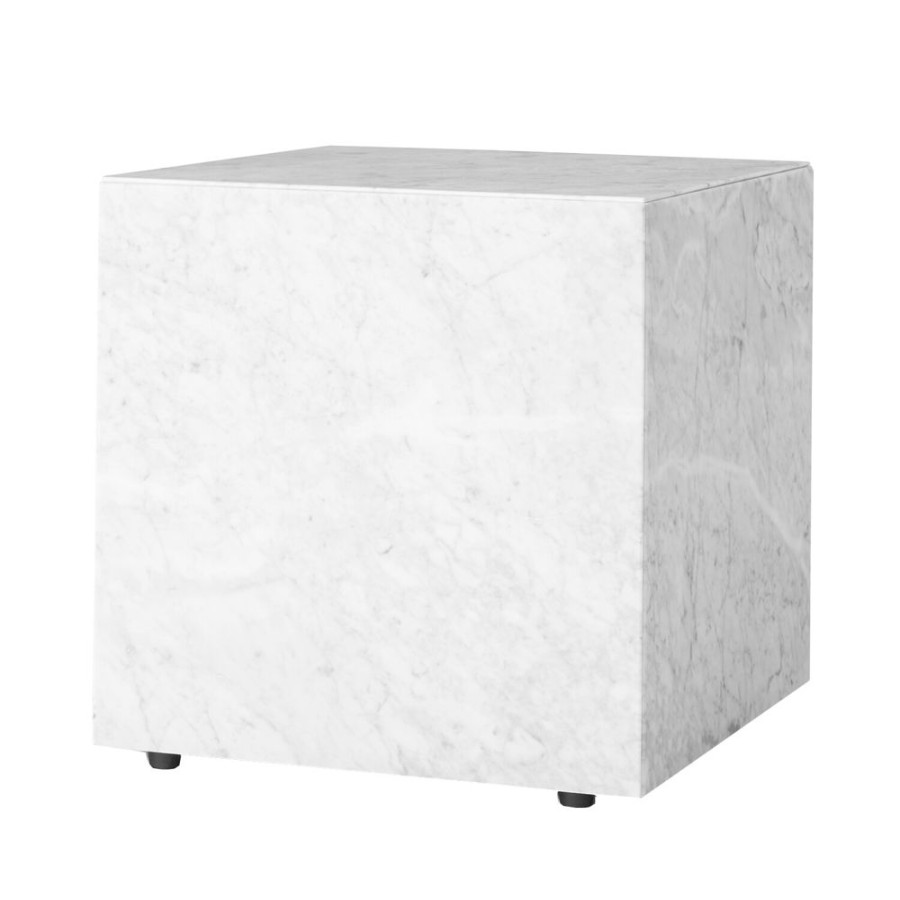 Mobler Audo Copenhagen Sidobord & Smabord | Plinth Cubic Sidobord 40X40 Cm, Carrara Marmor