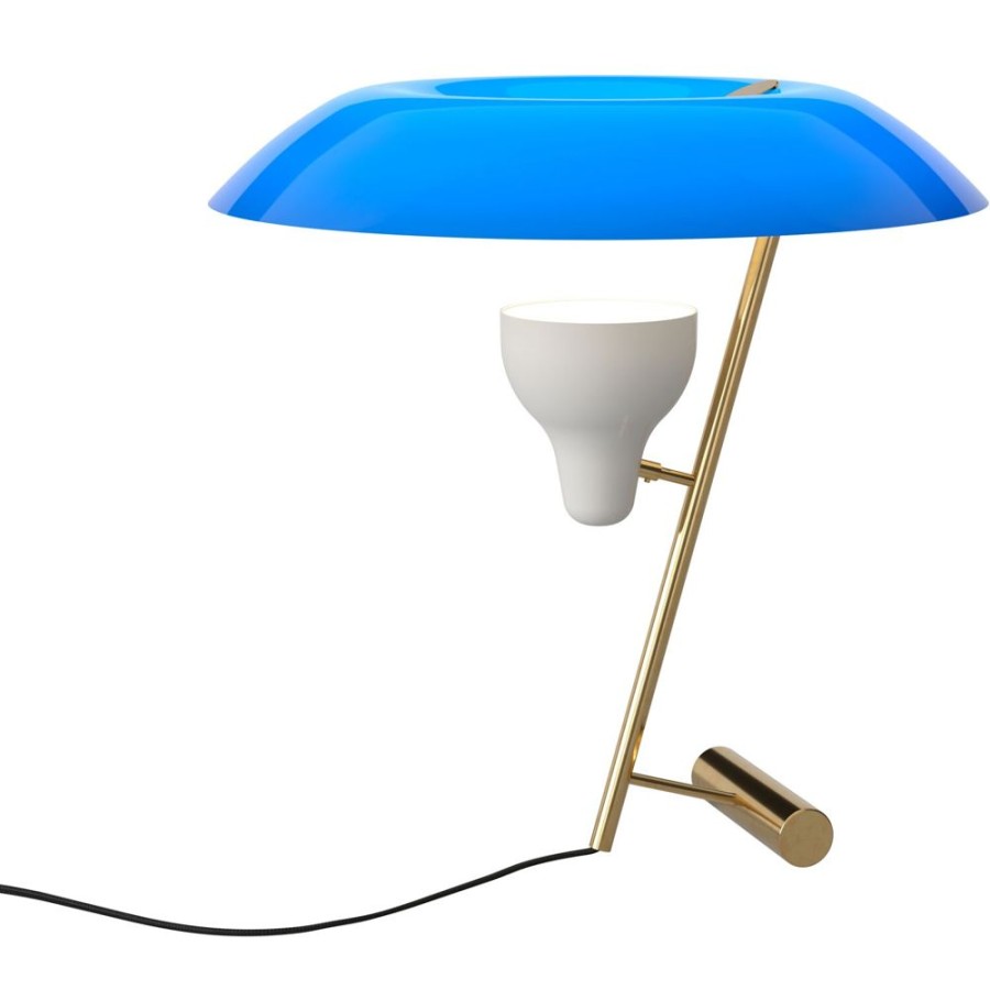 Belysning Astep Bordslampor | Model 548 Bordslampa, Polerad Massing / Azure