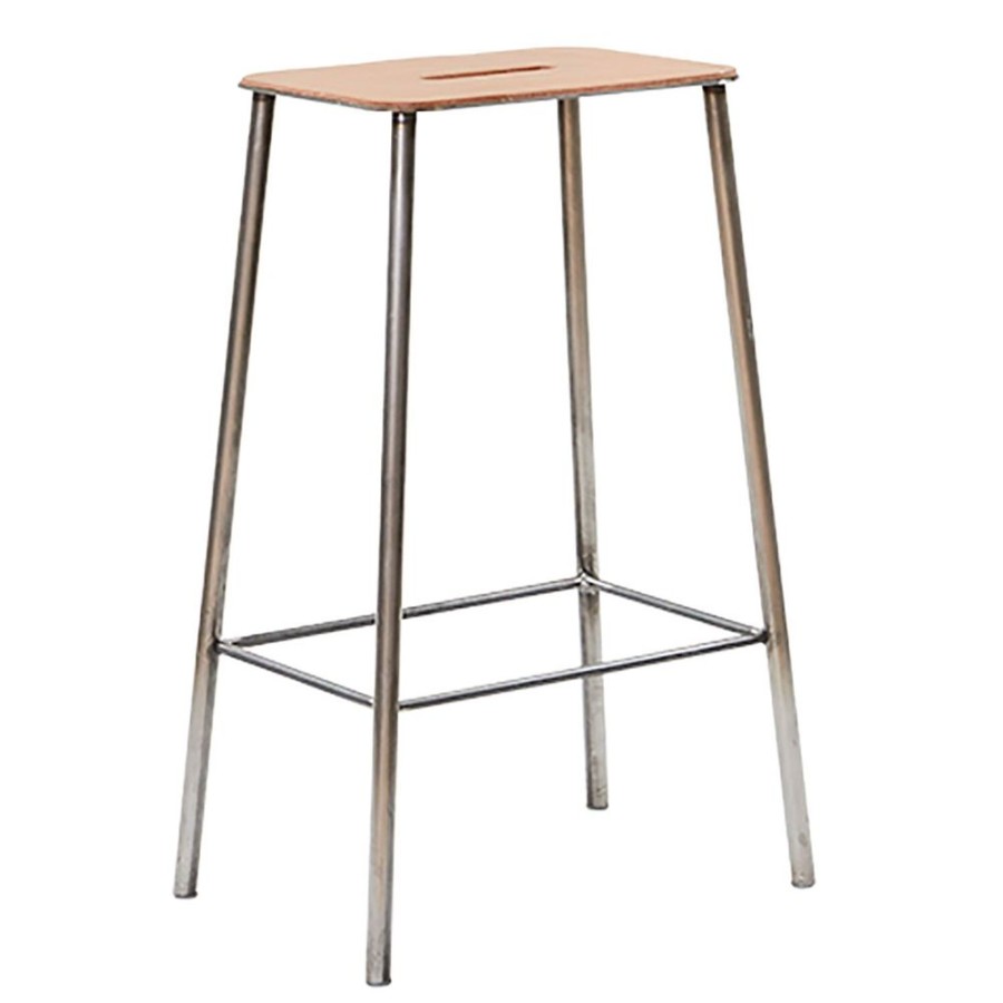 Mobler Frama Barstolar | Adam Stool Barstol 65 Cm, Lader/Stal