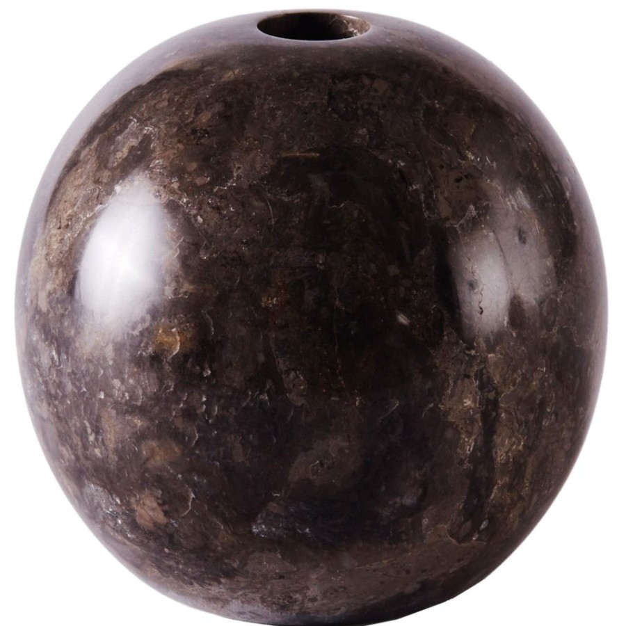 Inredning Dusty Deco Ljuslyktor | Sphere Ljusstake Marmor O12 Cm, Gra