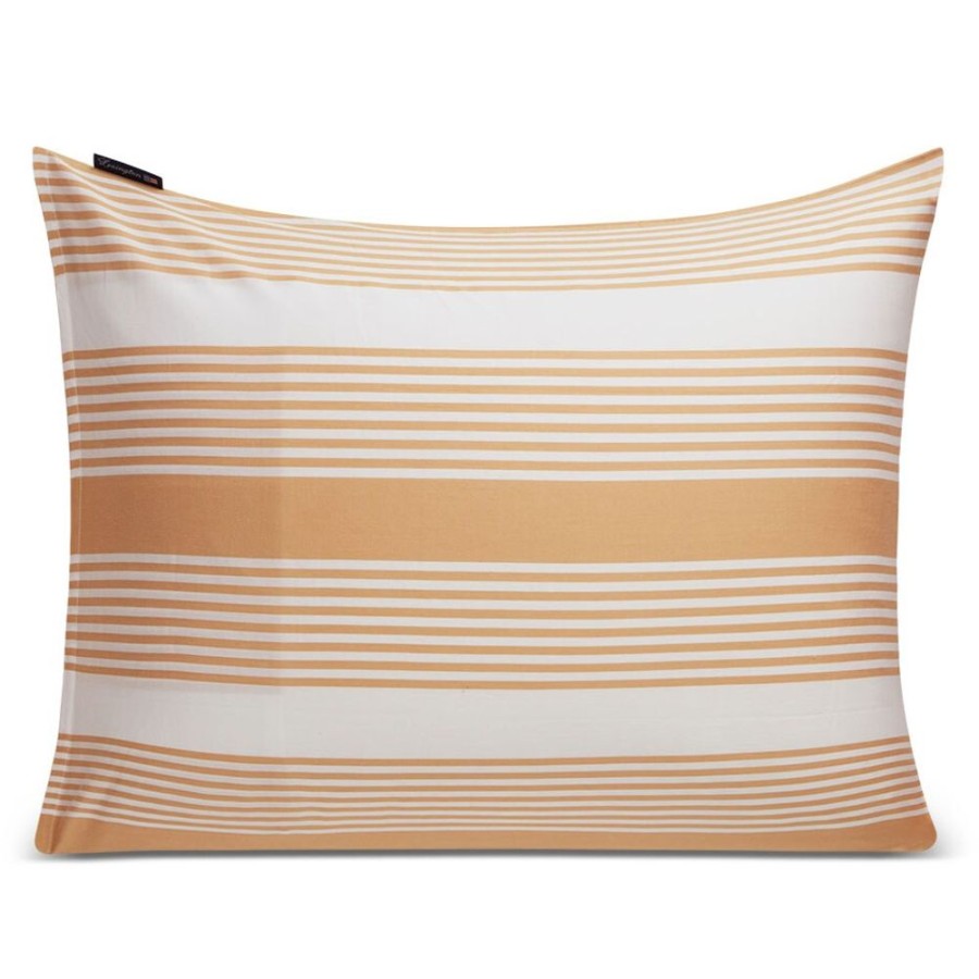 Textil Lexington Orngott | Striped Cotton Sateen Orngott 50X60 Cm, Beige / Vit