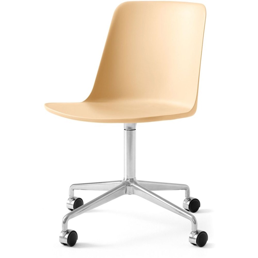 Mobler &Tradition Kontorsstolar | Rely Stol Hw21 Snurrbar, Polerad Aluminium/Beige