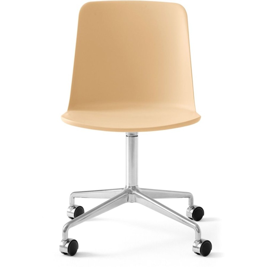 Mobler &Tradition Kontorsstolar | Rely Stol Hw21 Snurrbar, Polerad Aluminium/Beige