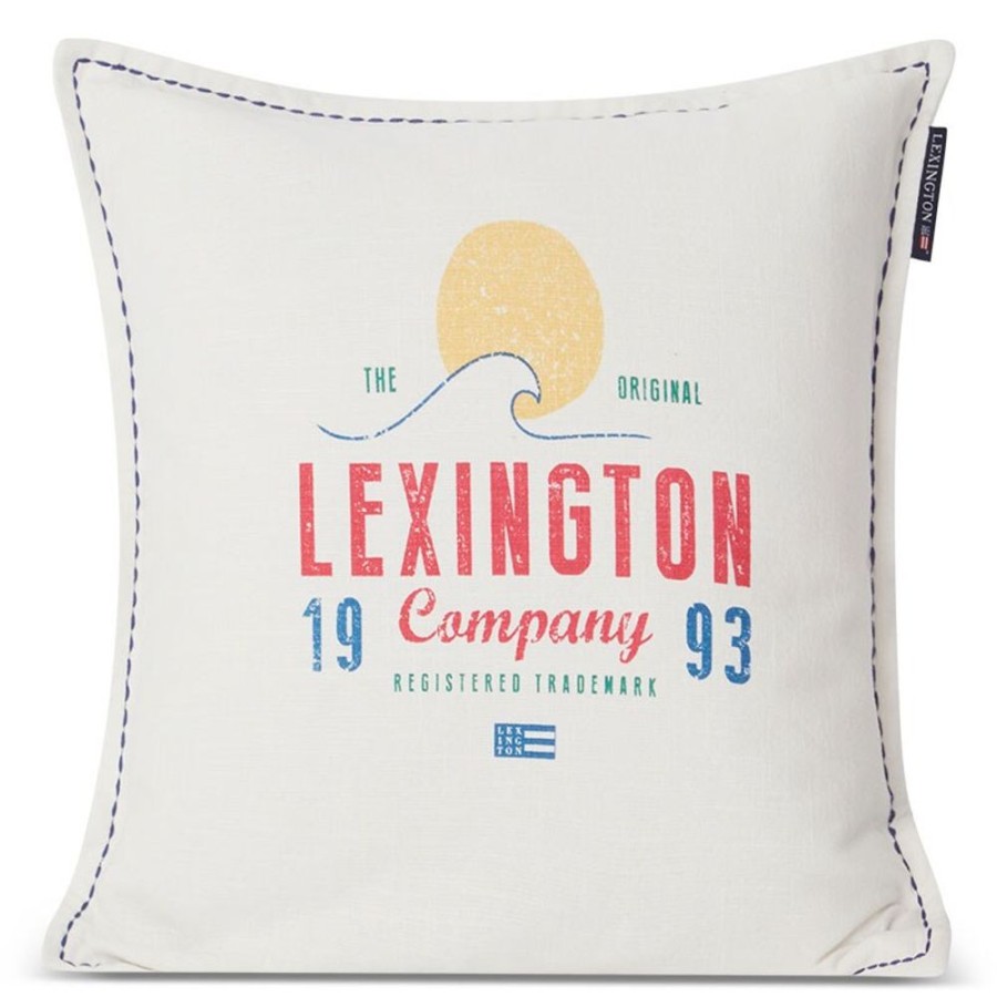 Textil Lexington Prydnadskuddar & Kuddfodral | Sunset Logo Printed Cotton Canvas Kuddfodral, 50X50 Cm