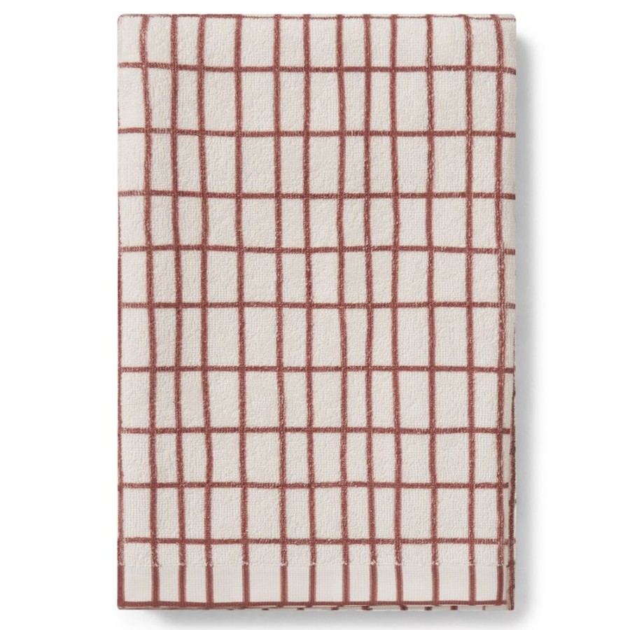 Textil Garbo & Friends Handdukar & Badlakan | Checks Rust Handduk, 140X70 Cm