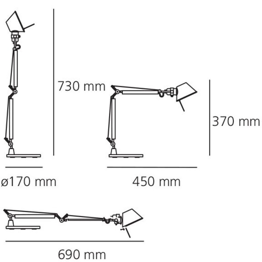 Belysning Artemide Bordslampor | Tolomeo Micro Bordslampa, Aluminium