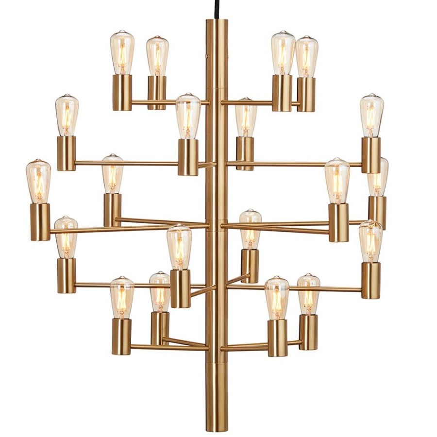 Belysning Herstal Ljuskronor & Takkronor | Manola 20 Ljuskrona Dimbar Led, Satin Brass