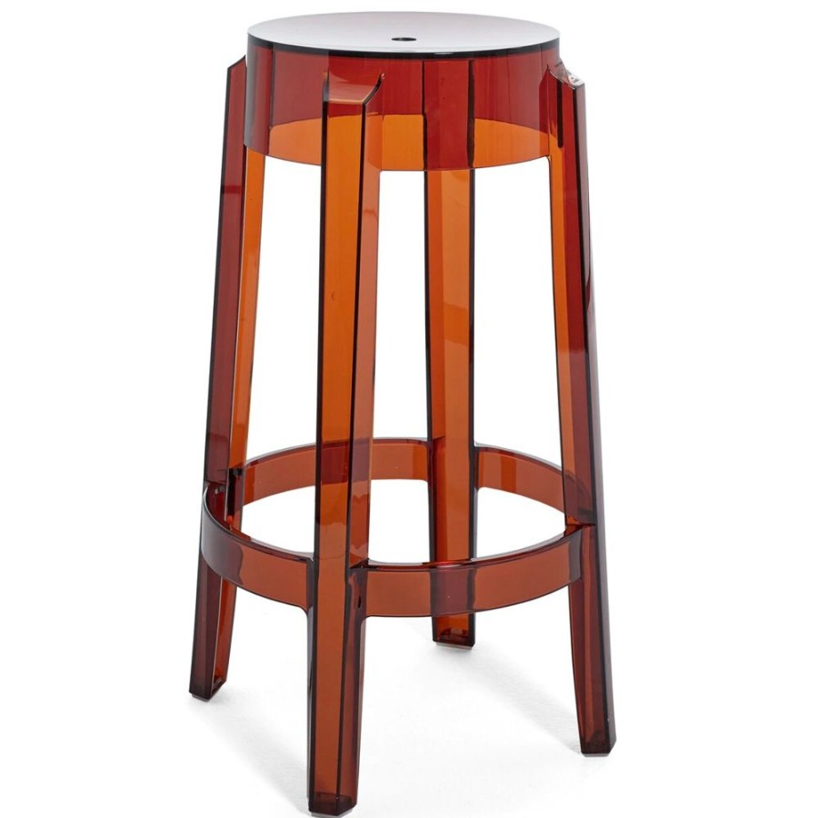 Mobler Kartell Barstolar | Charles Ghost Barstol 65 Cm, Amber