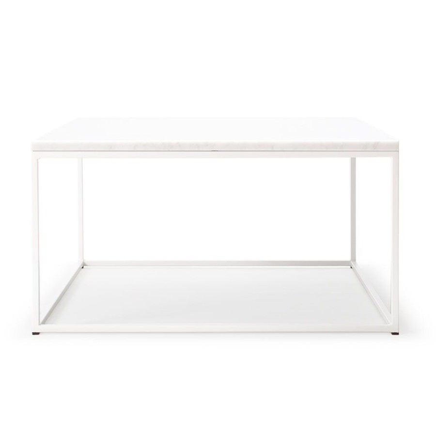 Mobler Decotique Soffbord | Marvelous Air Marmorbord 80X80 Cm, Carrara/Vit