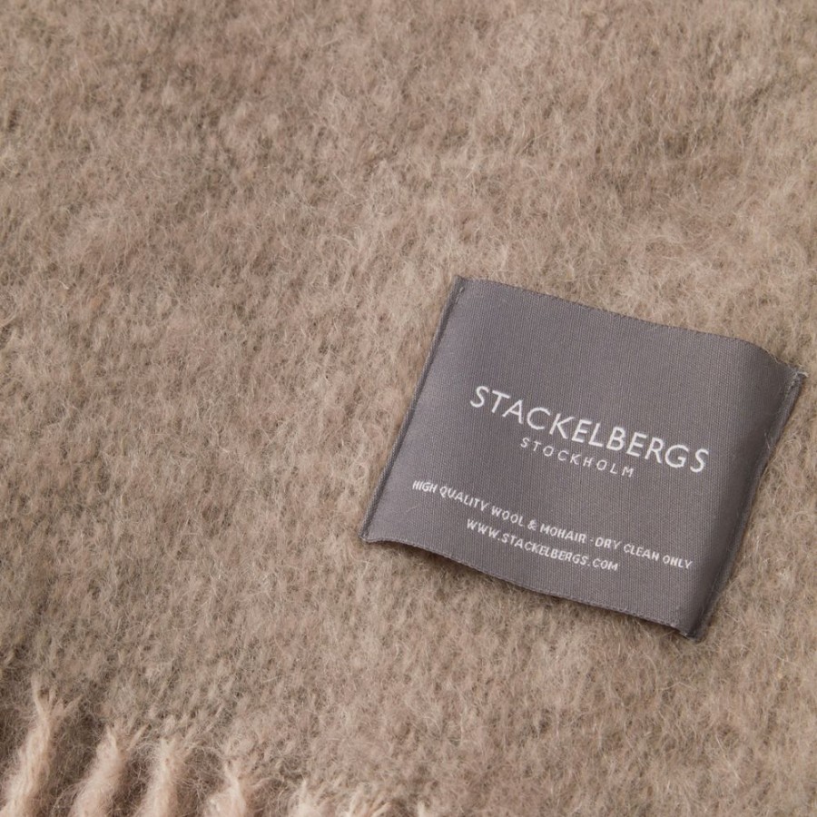 Textil Stackelbergs Pladar & Filtar | Mohair Filt Rullad Frans 130X170 Cm, Light Taupe & Brindle Melange