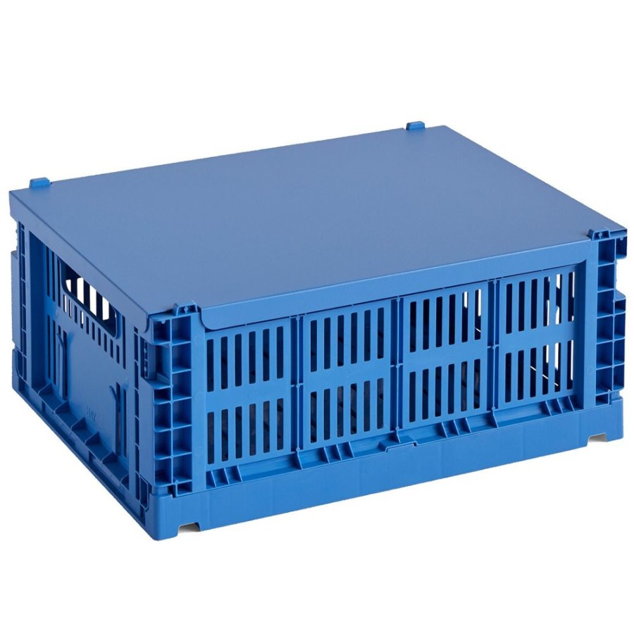 Inredning HAY Boxar & Askar | Colour Crate Lock Till Forvaringslada M, Electric Blue