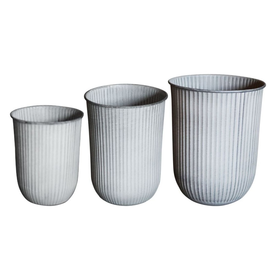 Inredning DBKD Odlingslador & Utekrukor | Out Stripe Krukor 3-Pack, Ljusgra