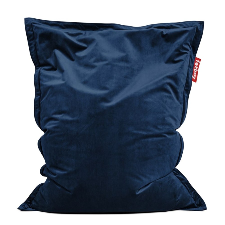 Mobler Fatboy Sittpuffar | Original Slim Velvet Beanbag, Dark Blue