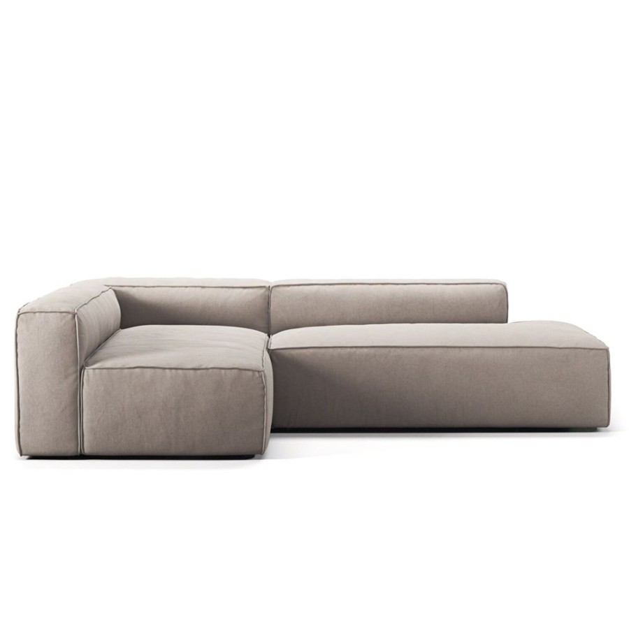 Mobler Decotique Hornsoffor & Divansoffor | Grand Loungesoffa 3-Sits Oppet Avslut Hoger Minetyg, Sandshell Beige