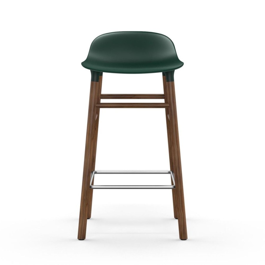 Mobler Normann Copenhagen Barstolar | Form Barstol Valnotsben, 65Cm, Gron