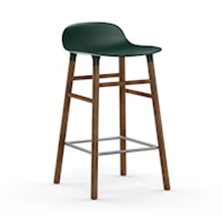 Mobler Normann Copenhagen Barstolar | Form Barstol Valnotsben, 65Cm, Gron