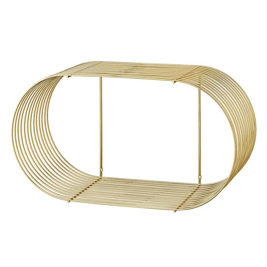 Mobler AYTM Vagghyllor & Vaggskap | Curva Hylla Stor 61.4 X 33 Cm, Guld