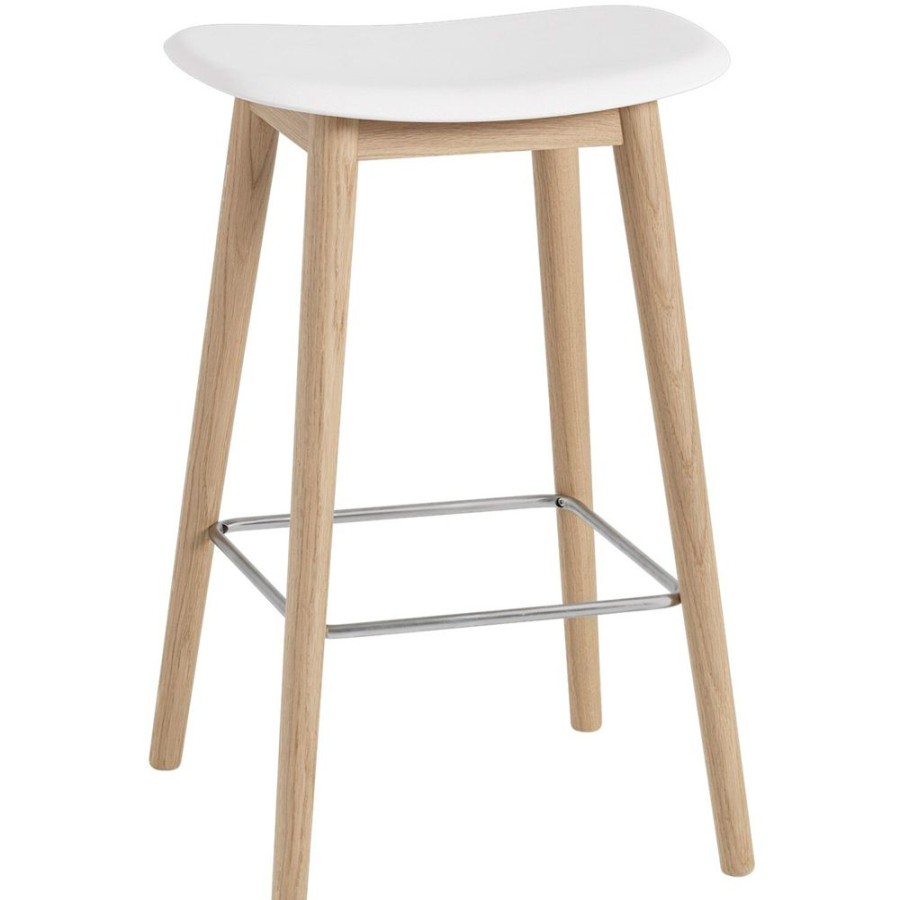 Mobler Muuto Barstolar | Fiber Barpall 65 Cm, Traunderrede, Vit/Ek