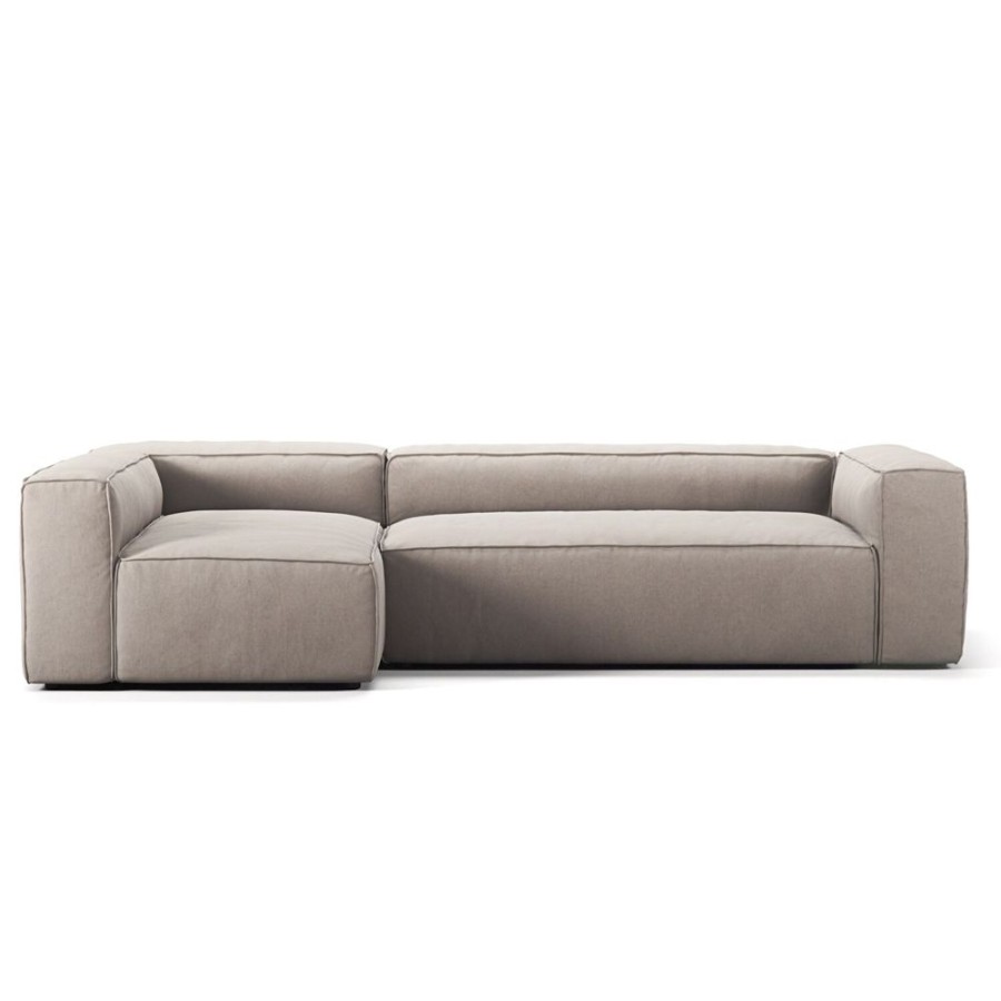 Mobler Decotique Hornsoffor & Divansoffor | Grand 4-Sitssoffa Divan Vanster Minetyg, Sandshell Beige